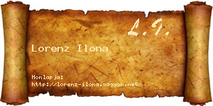 Lorenz Ilona névjegykártya
